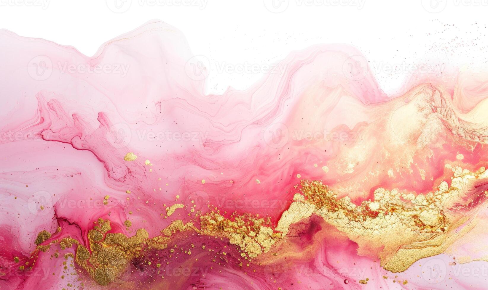 AI generated Pink and gold abstract texture background. Marbling artwork texture. Pink quartz ripple pattern. Gold powder. photo