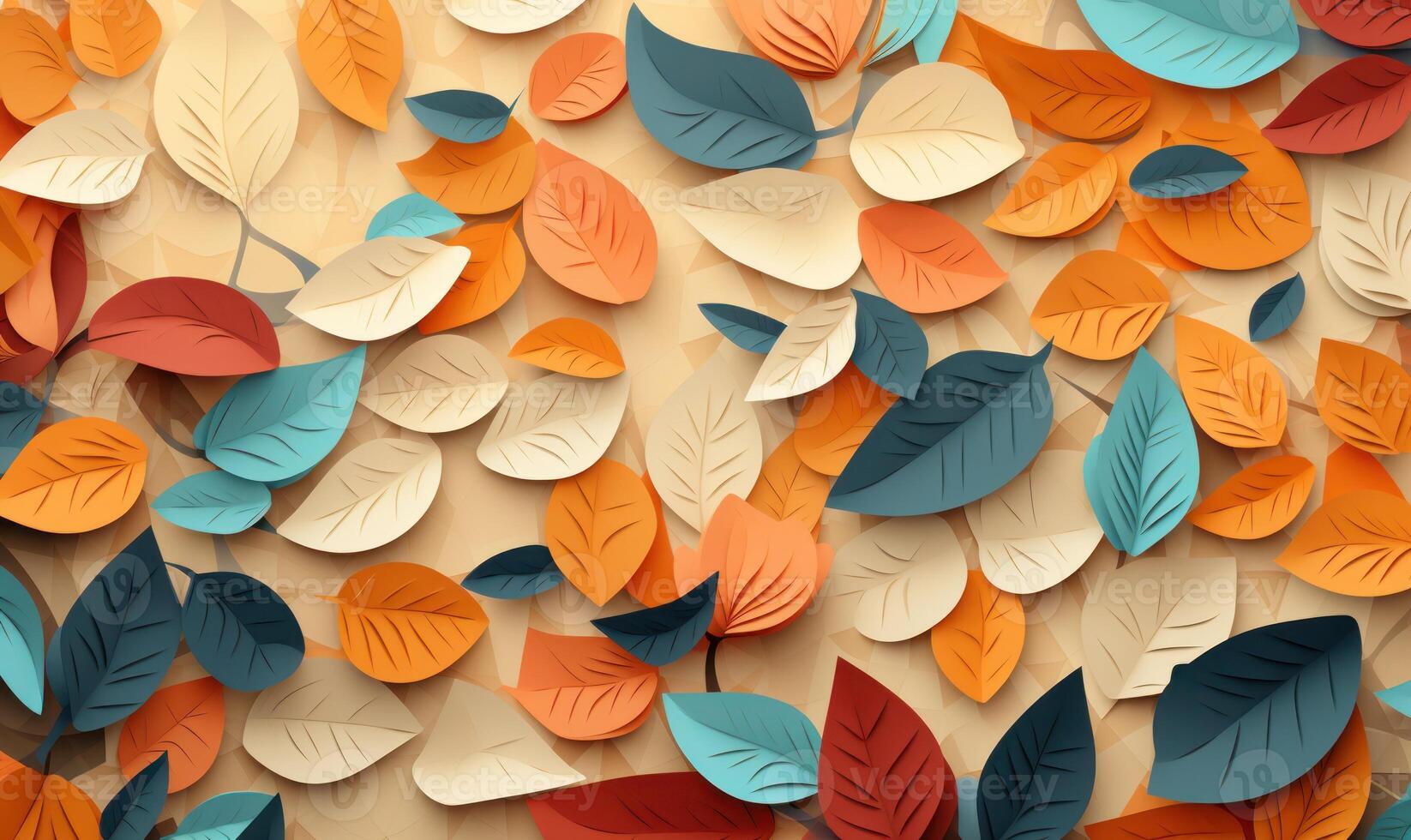AI generated Abstract floral background paper cut style. Space for text photo