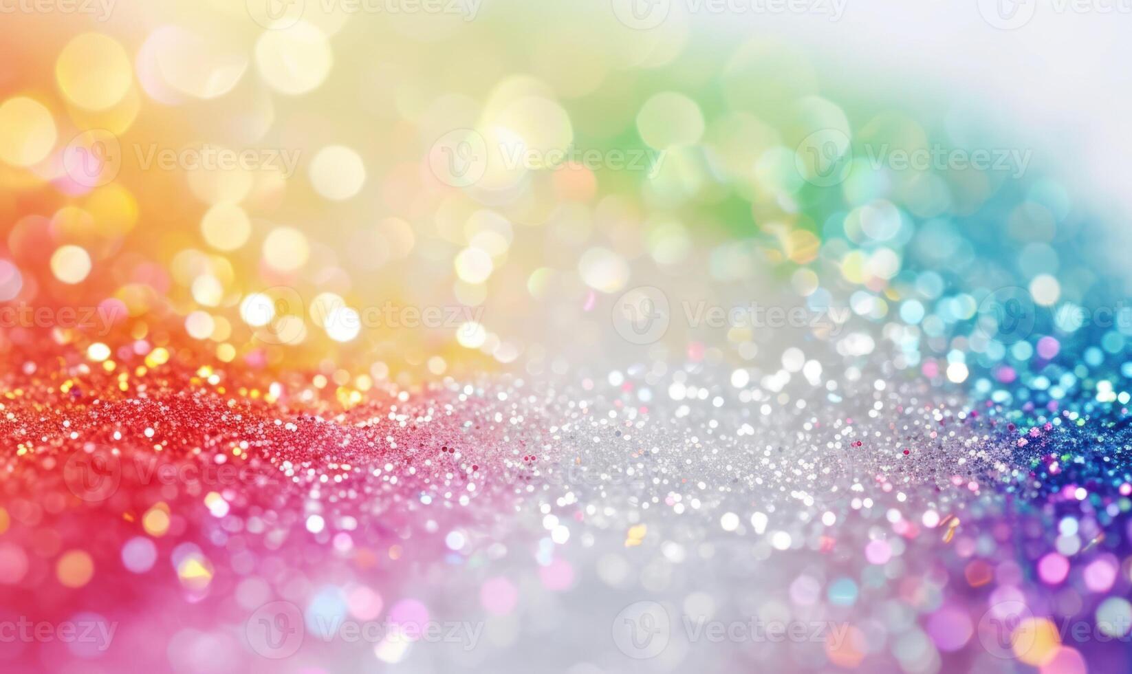 AI generated Colorful glitter bokeh on white background, abstract background. photo