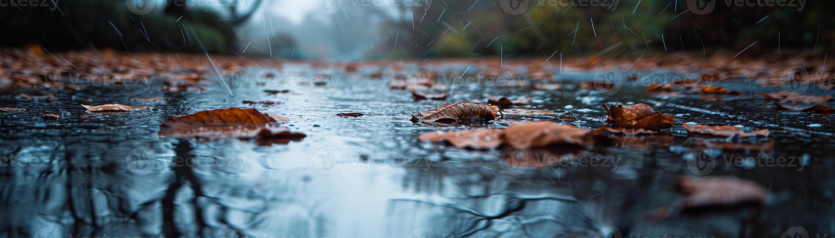 AI generated Rainy Day Reflections, background image, generative AI photo