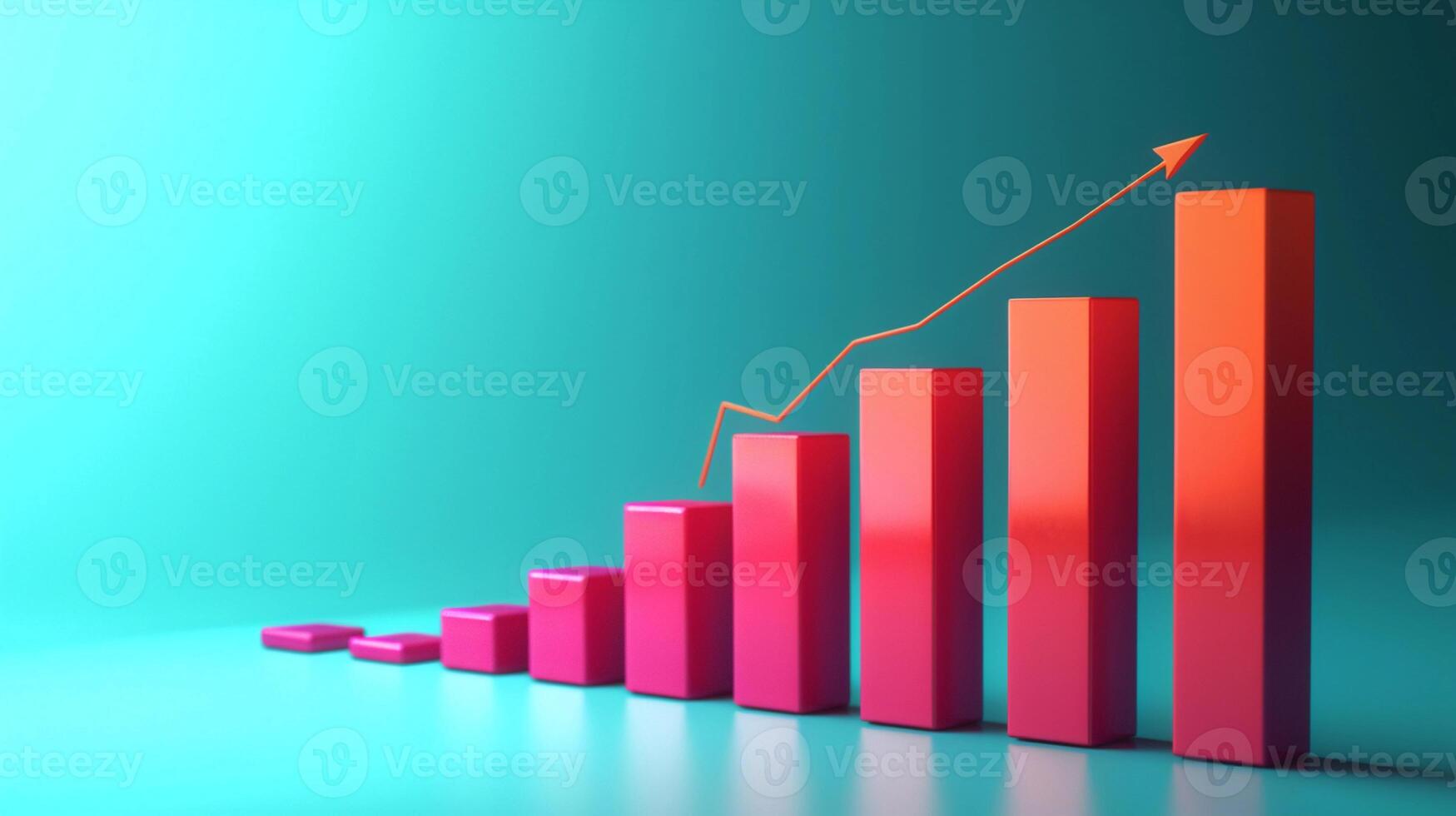 AI generated Dynamic image of a bar chart where each bar is progressively higher, background image, generative AI photo