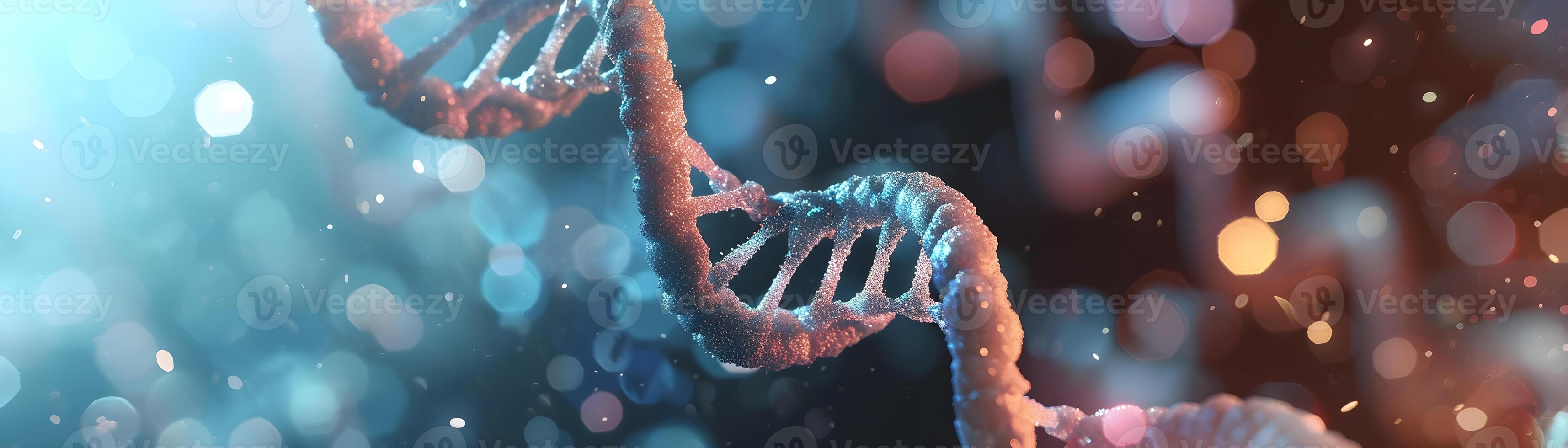 AI generated Portrait of DNA illustration on abstract background, background image, generative AI photo