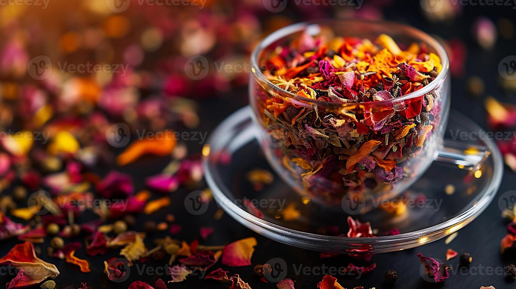 AI generated Spice Infusion, process of infusing oil or water with spices, background image, generative AI photo