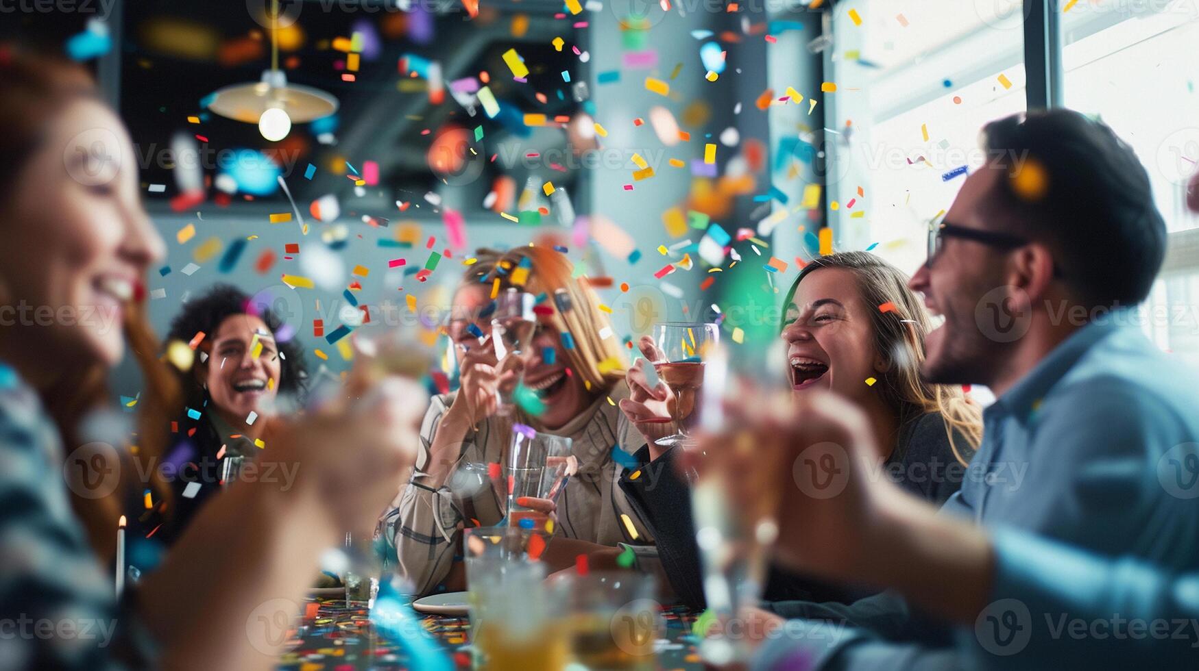 AI generated Office Celebrations, Capture the joyous atmosphere of office celebrations, background image, generative AI photo