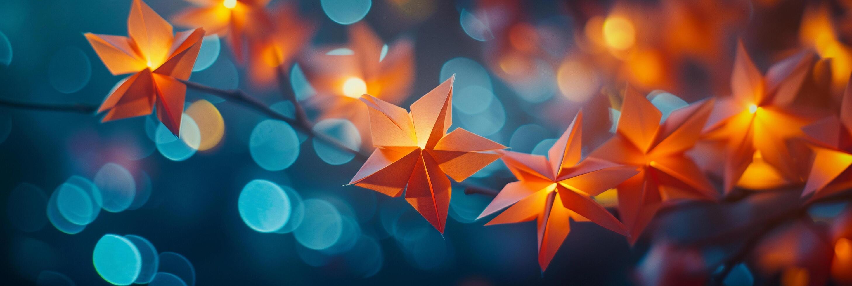 ai generado origami noche cielo, antecedentes imagen, generativo ai foto