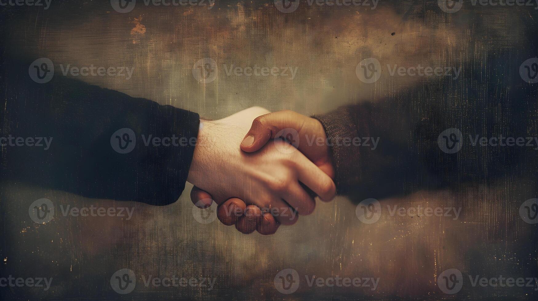 AI generated Portrait of shaking hands on textured background, background image, generative AI photo