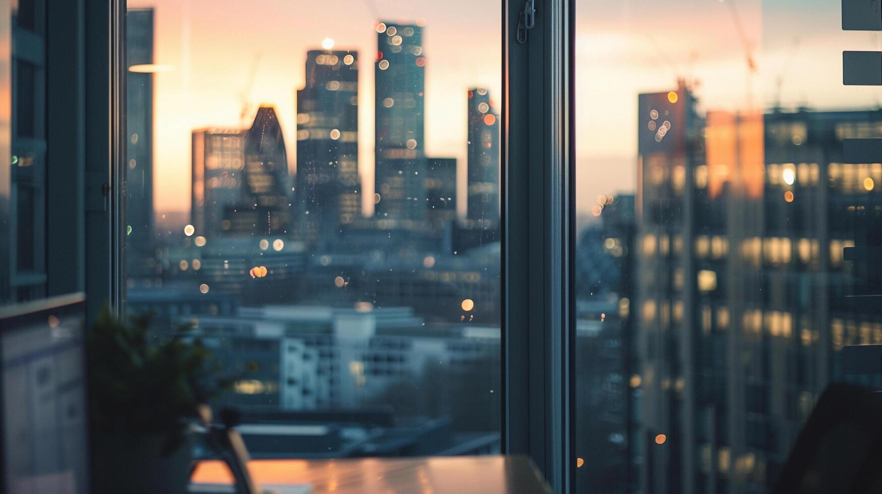 ai generado paisaje urbano mediante el ventana, antecedentes imagen, generativo ai foto