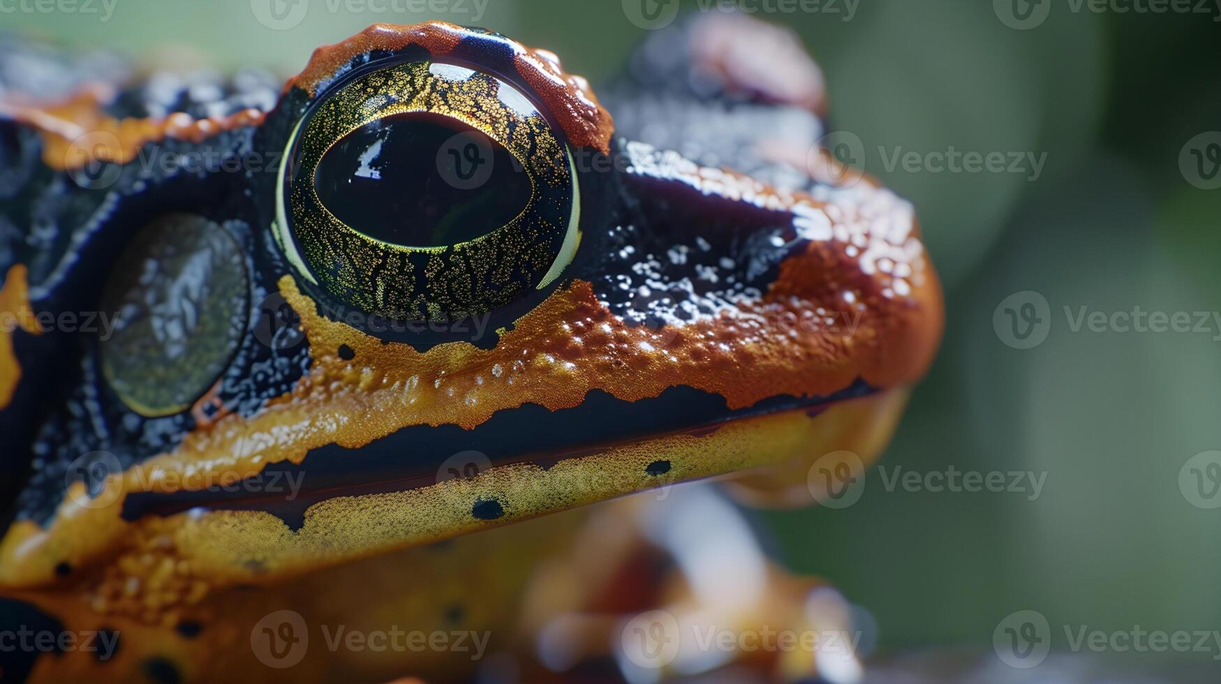 AI generated Colorful and textured skin of a rainforest frog, background image, generative AI photo