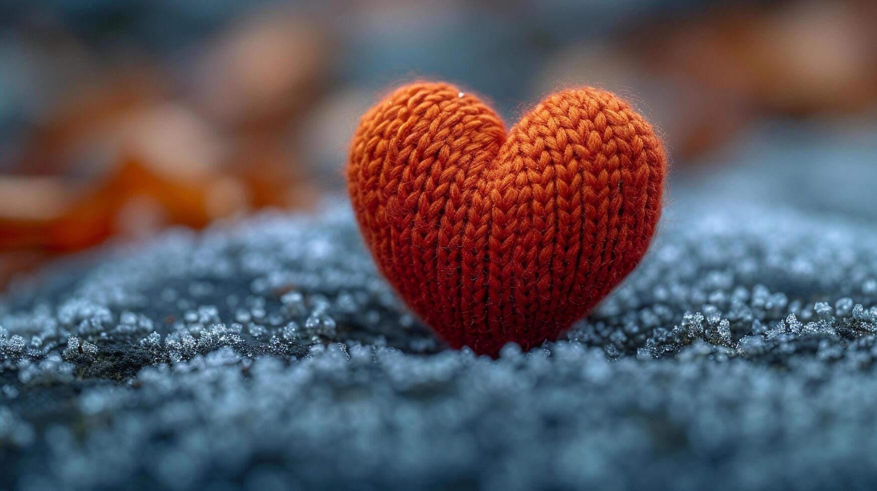 AI generated Valentine's day heart in bright colored embroidery style, background image, generative AI photo