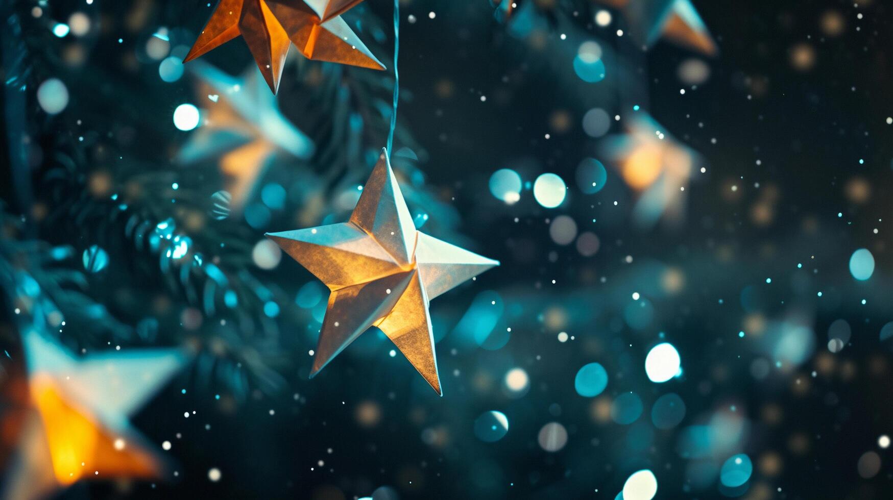 AI generated Origami Night Sky, background image, generative AI photo