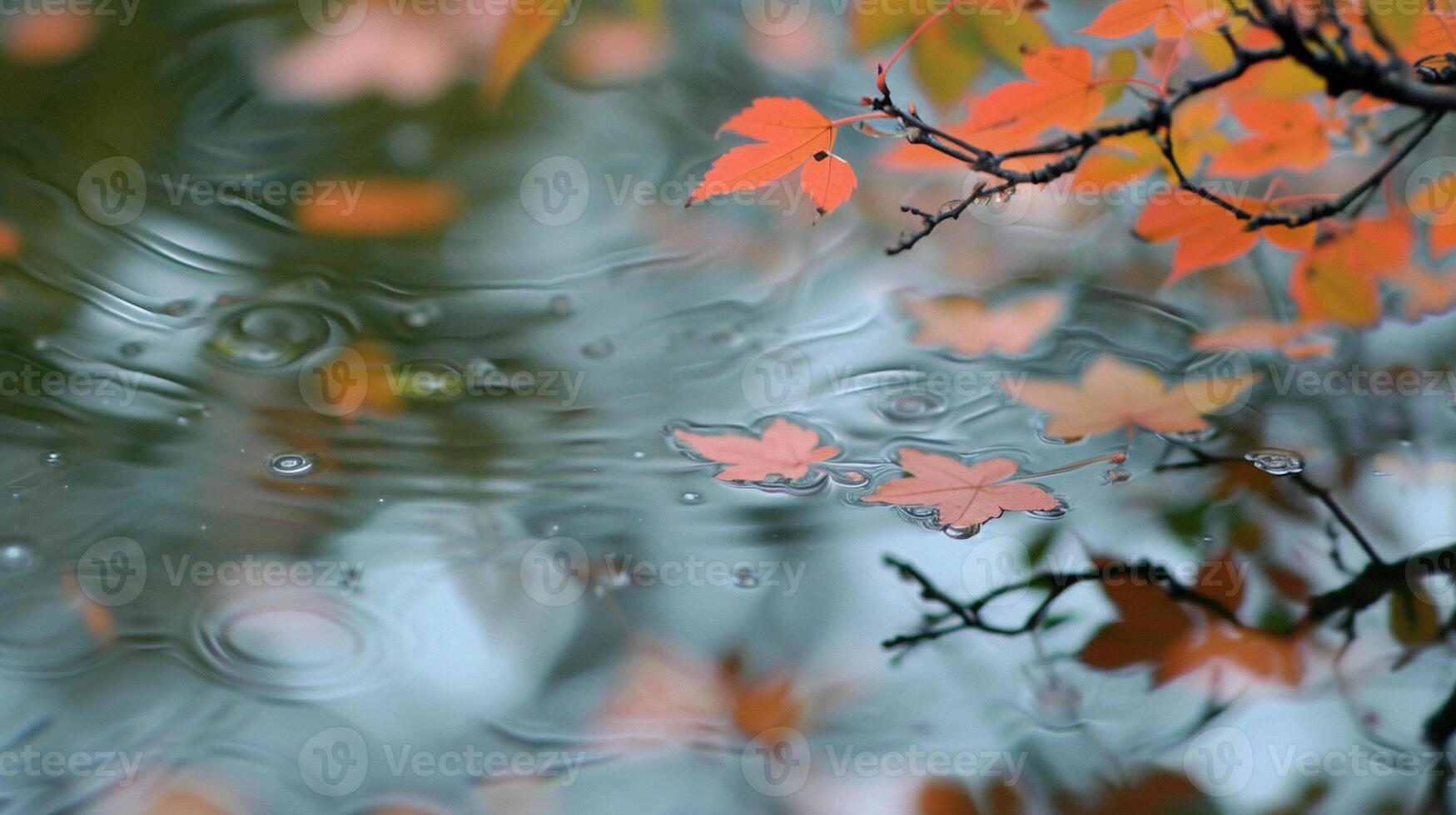 AI generated Rainy Day Reflections, background image, generative AI photo