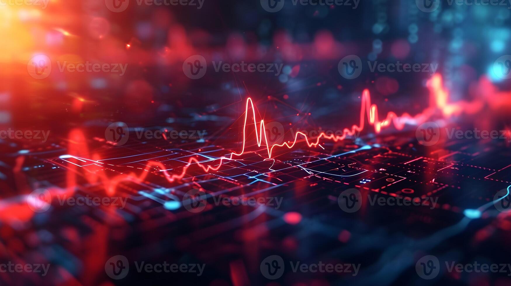 AI generated Develop an illustration of an electrocardiogram, ECG or EKG graph, background image, AI generated photo