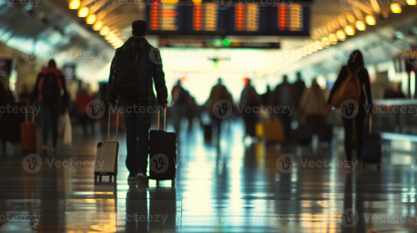 AI generated Airport Hustle and Bustle, background image generative AI photo