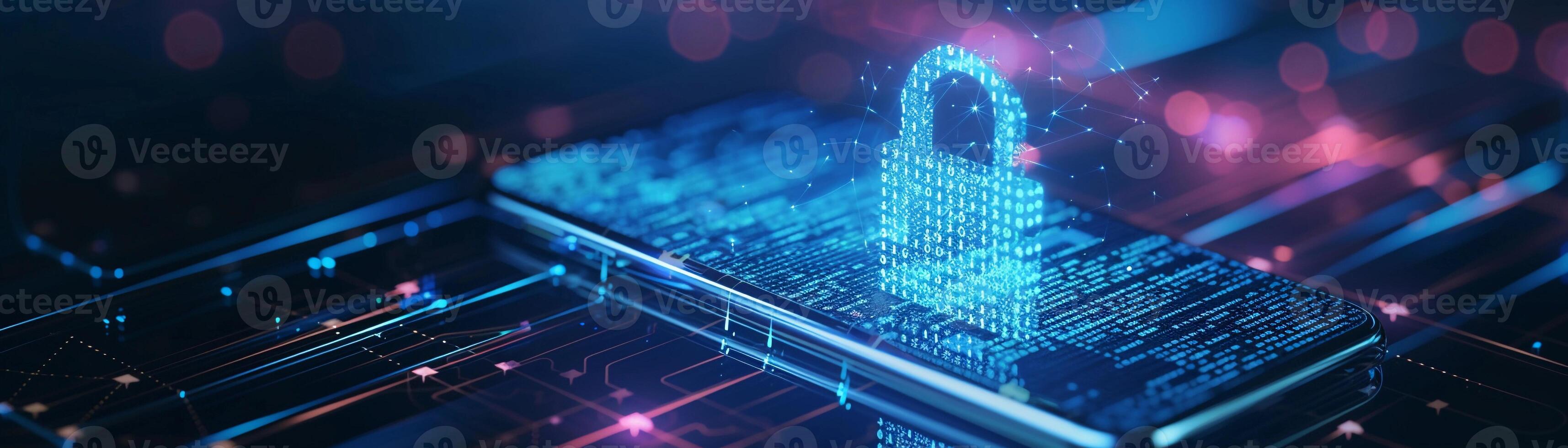 AI generated Cybersecurity Concept, background image, generative AI photo