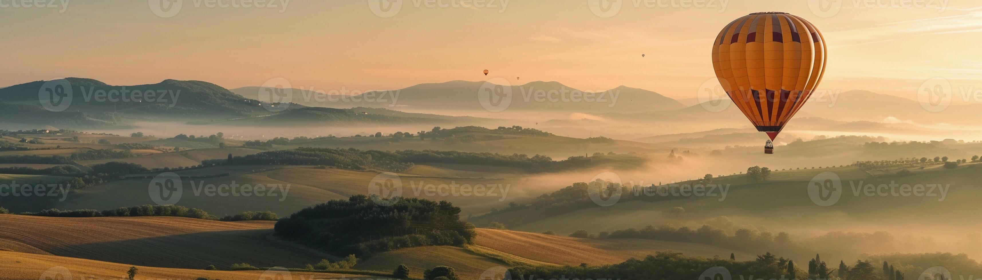 AI generated Hot Air Balloon Adventure, background image, generative AI photo