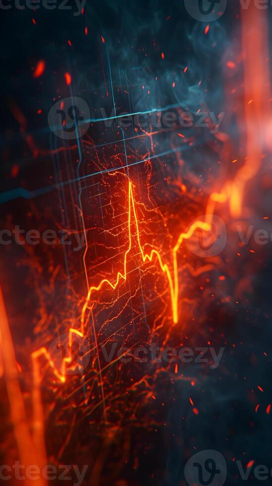 AI generated Develop an illustration of an electrocardiogram, ECG or EKG graph, background image, AI generated photo