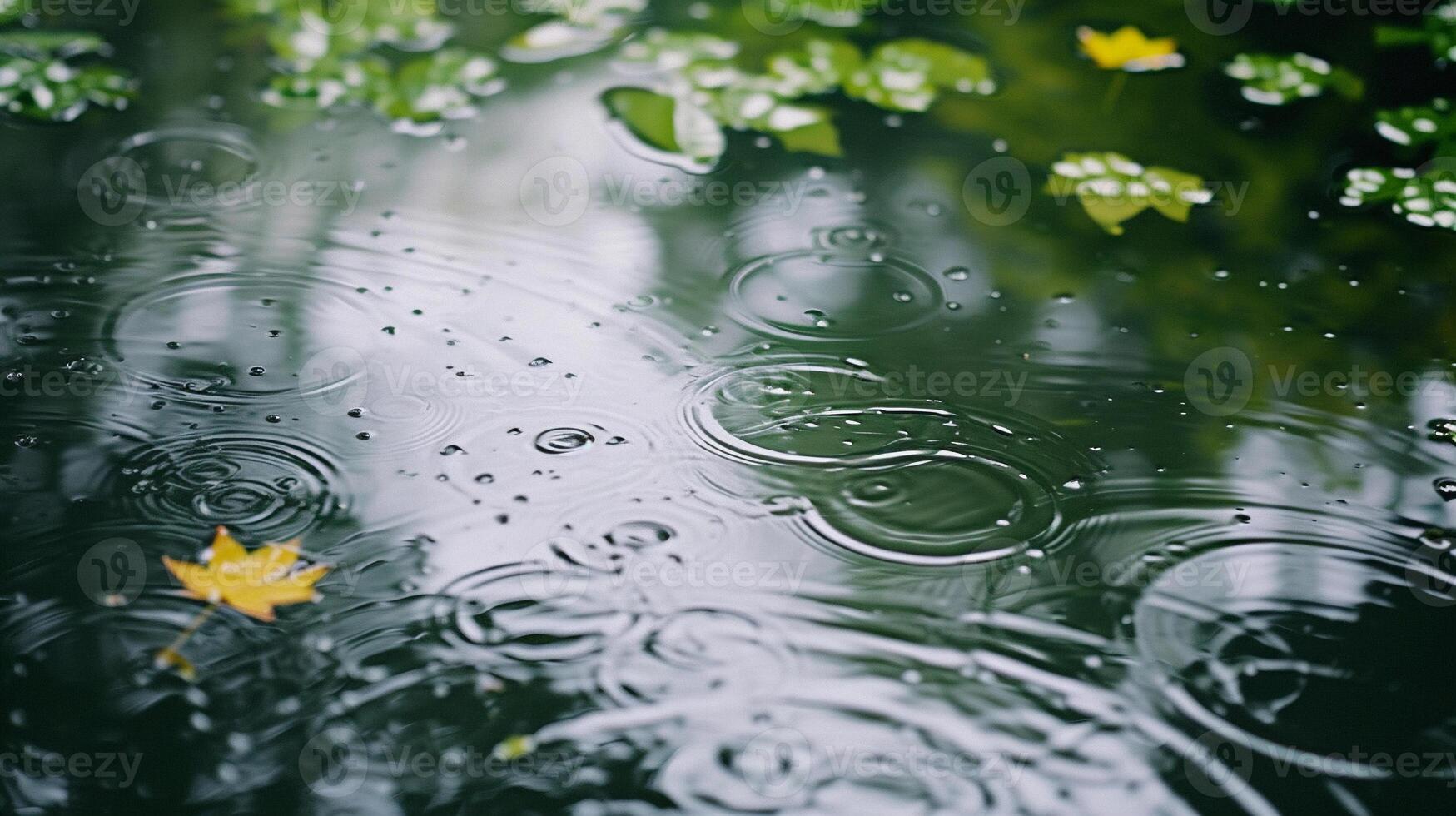 AI generated Rainy Day Reflections, background image, generative AI photo