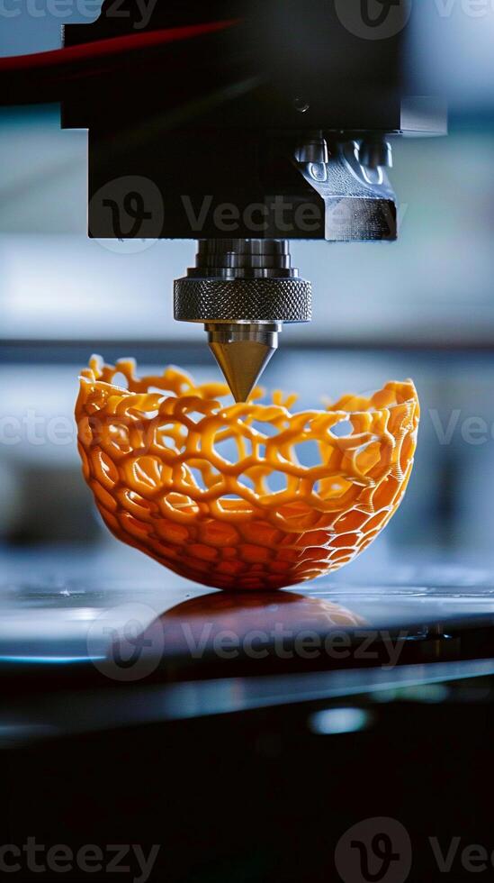 AI generated 3D Printing Innovation, highlight the process of 3D printing, background image, generative AI photo