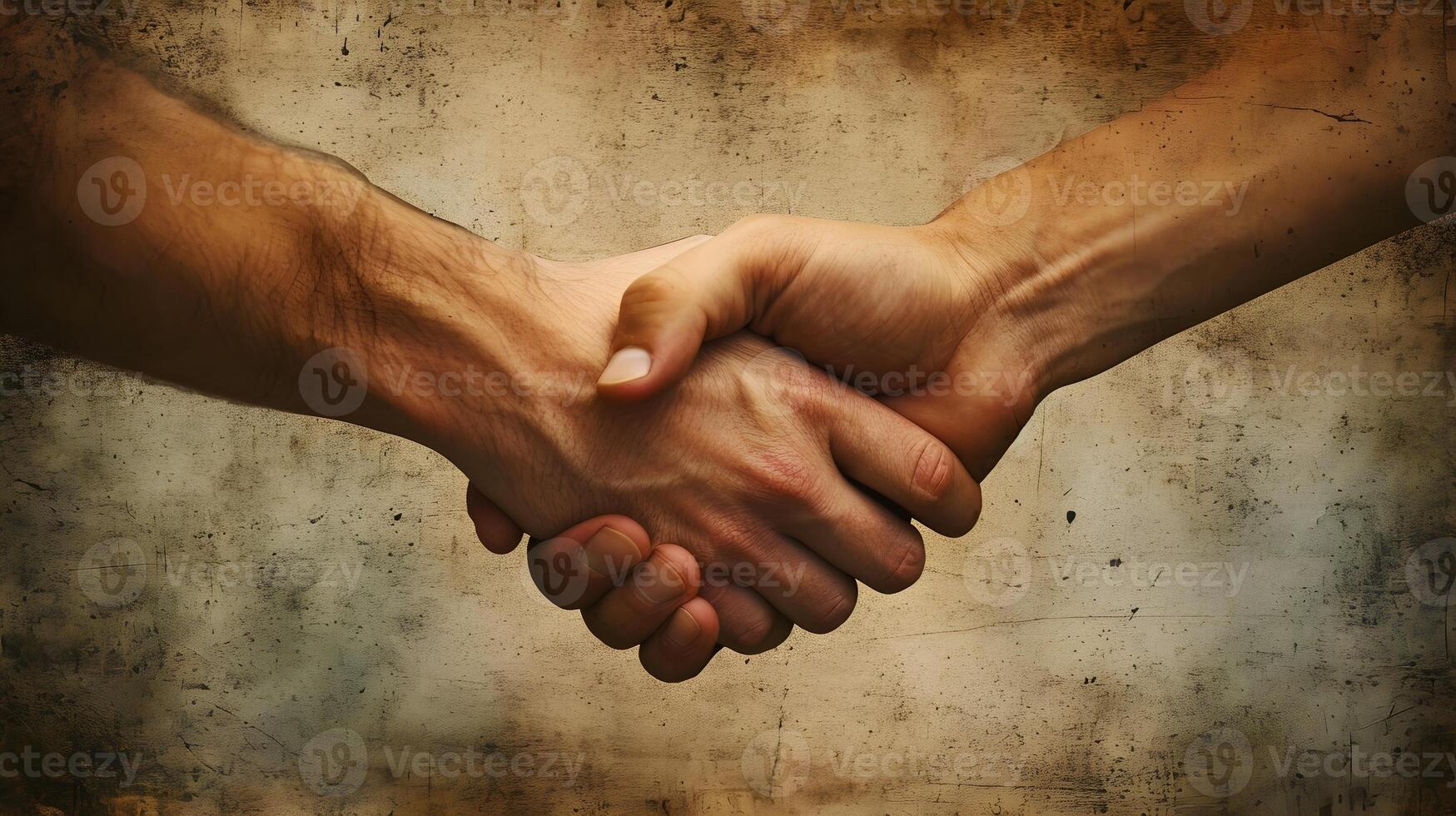 AI generated Portrait of shaking hands on textured background, background image, generative AI photo