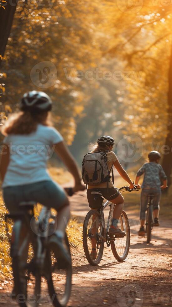 ai generado renovado al aire libre actividades, personas atractivo en al aire libre ocupaciones me gusta andar en bicicleta, senderismo, o jugando Deportes en el agradable primavera clima, antecedentes imagen, generativo ai foto