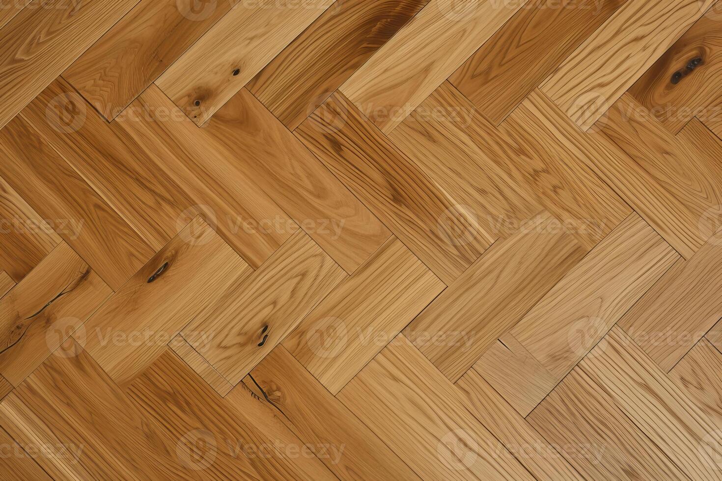 AI generated Top view of a parquet floor under natural light. Wooden pattern with oak texture photo