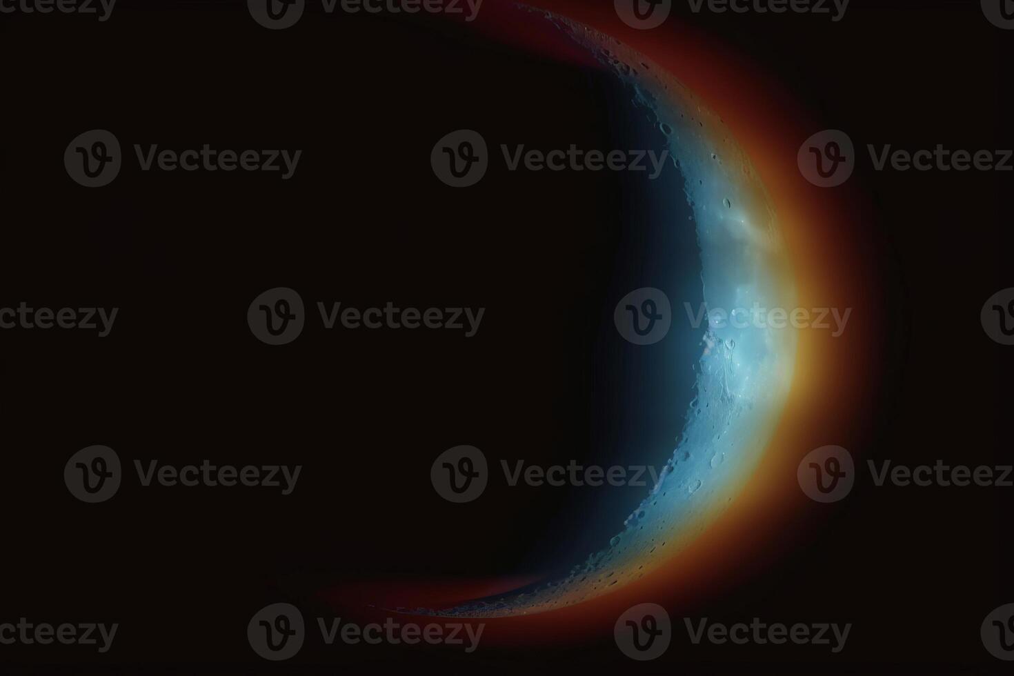 AI generated Crescent moon glitching over the dark night space photo