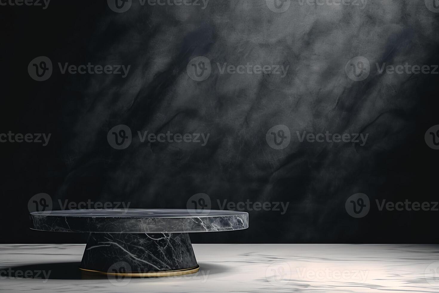 AI generated Empty dark Marble podium for product photography mockup photo
