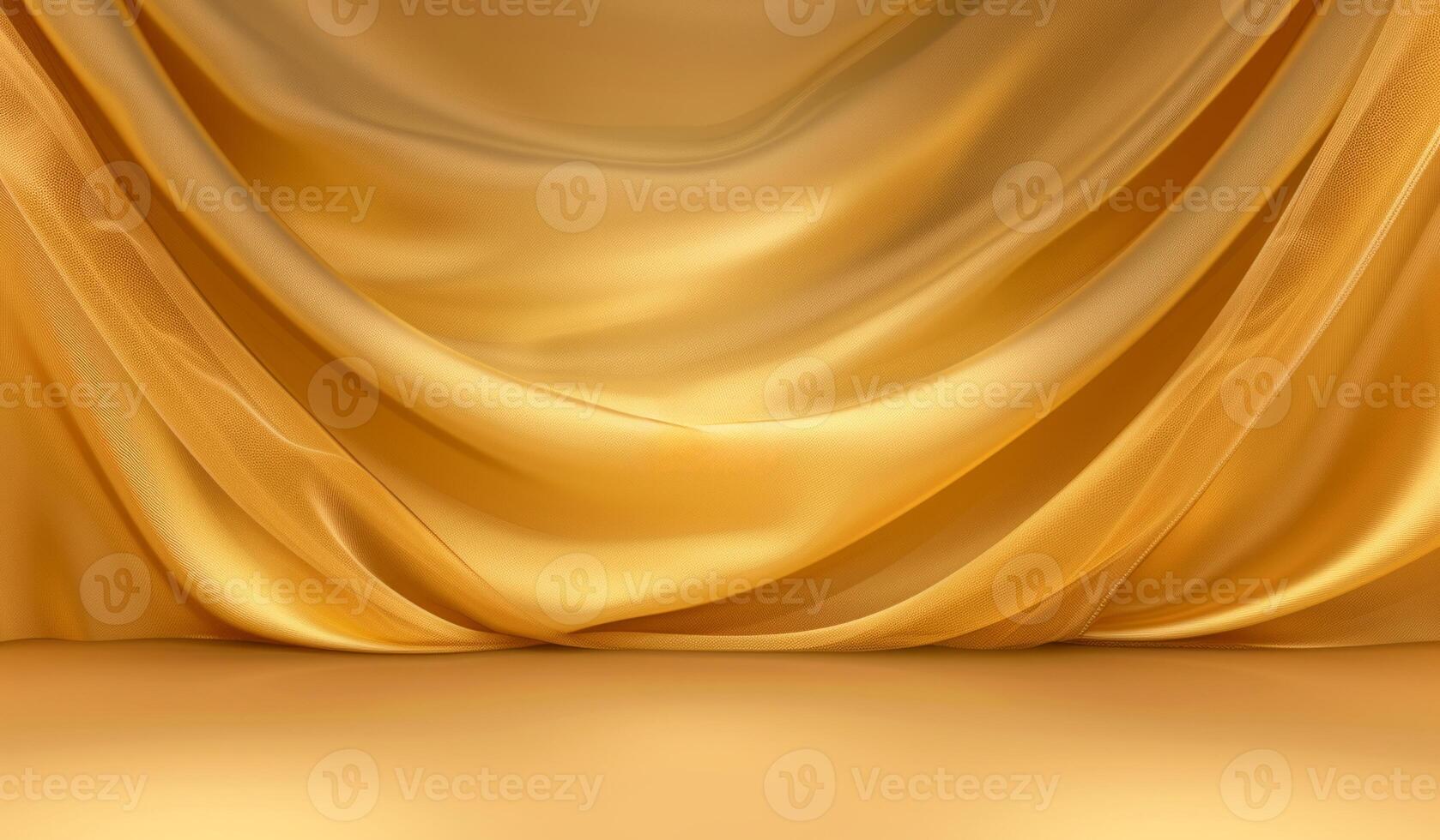 ai generado elegante dorado textil en el pared antecedentes foto