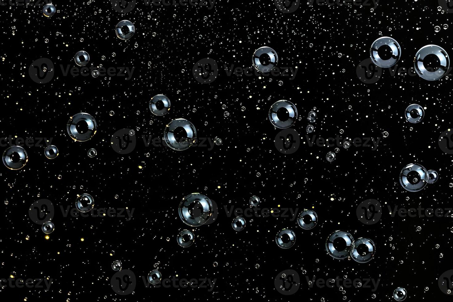 AI generated Close Up Photo of Bubble Texture, Isolated on a Black Background for Seamless Compositing