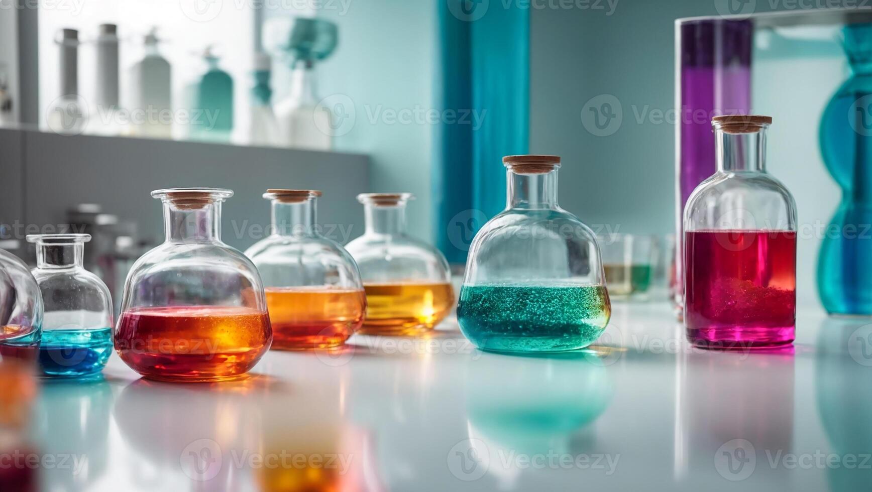 AI generated Laboratory flasks in the laboratory photo