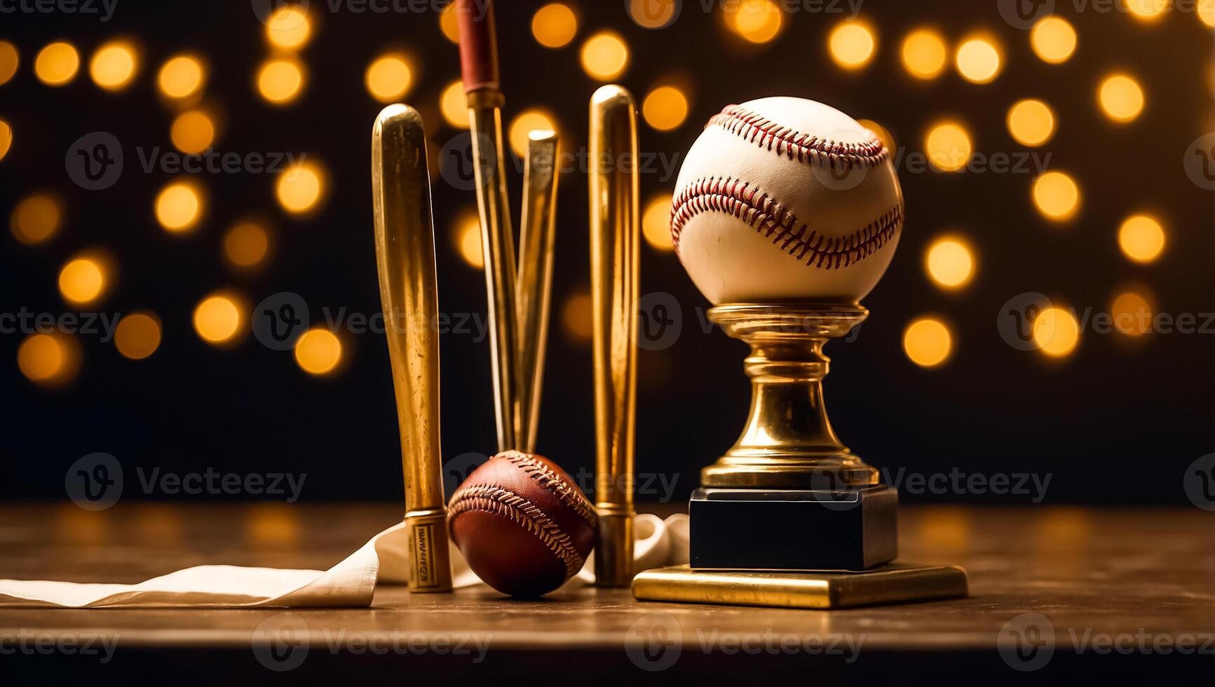 AI generated Baseball winner cup beautiful background photo