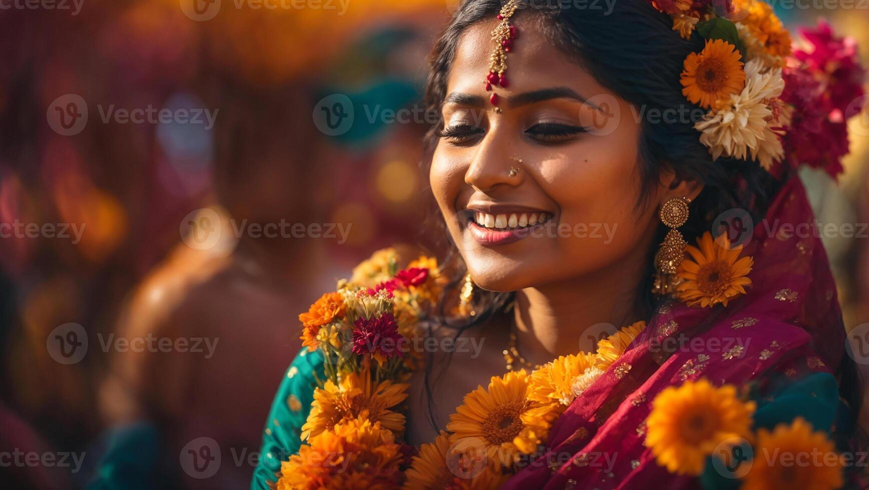 AI generated Beautiful Indian girl dancing photo