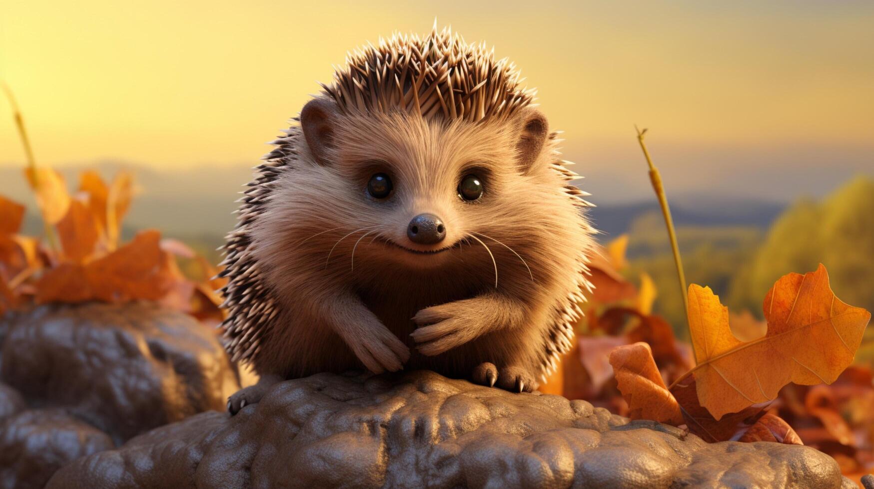 AI generated hedgehog high quality image photo