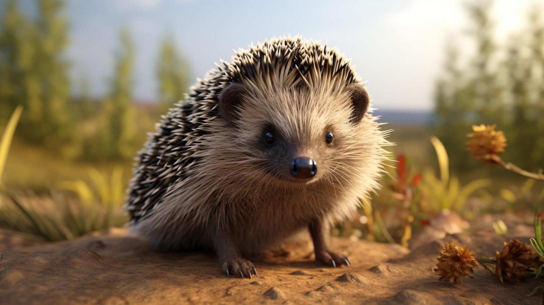 AI generated hedgehog high quality image photo