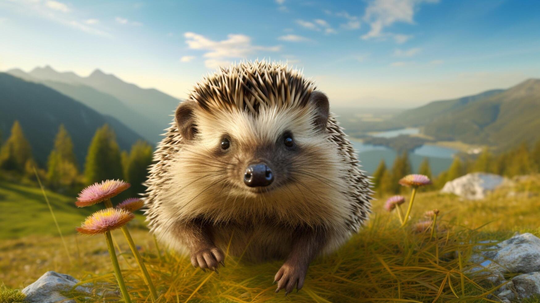 AI generated hedgehog high quality image photo