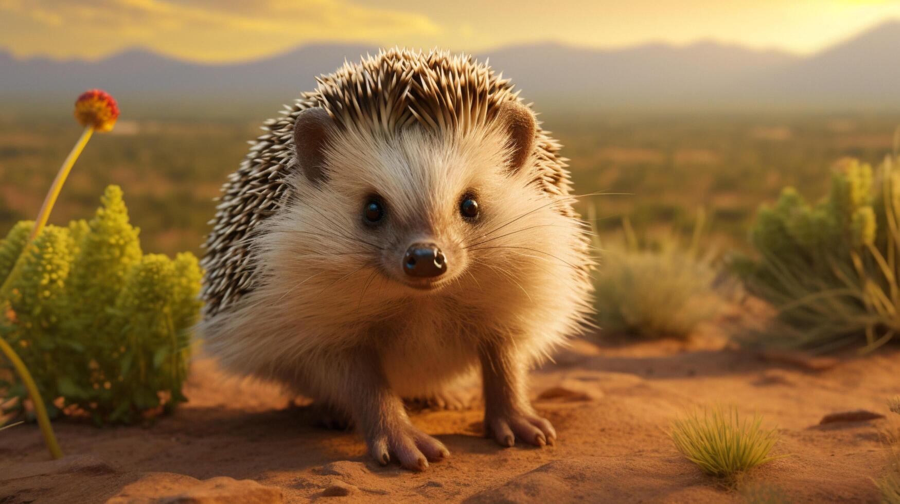 AI generated hedgehog high quality image photo