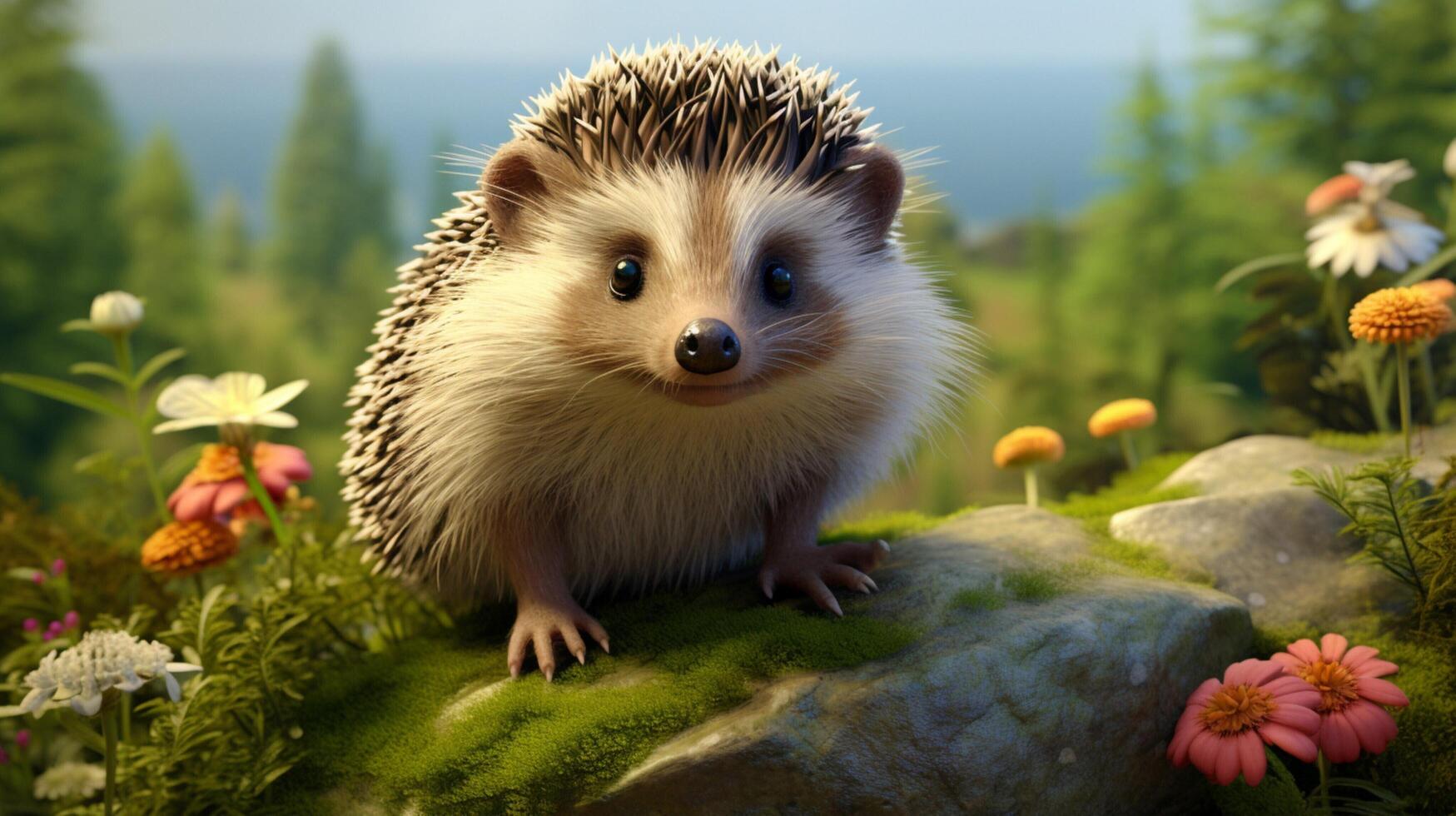 AI generated hedgehog high quality image photo