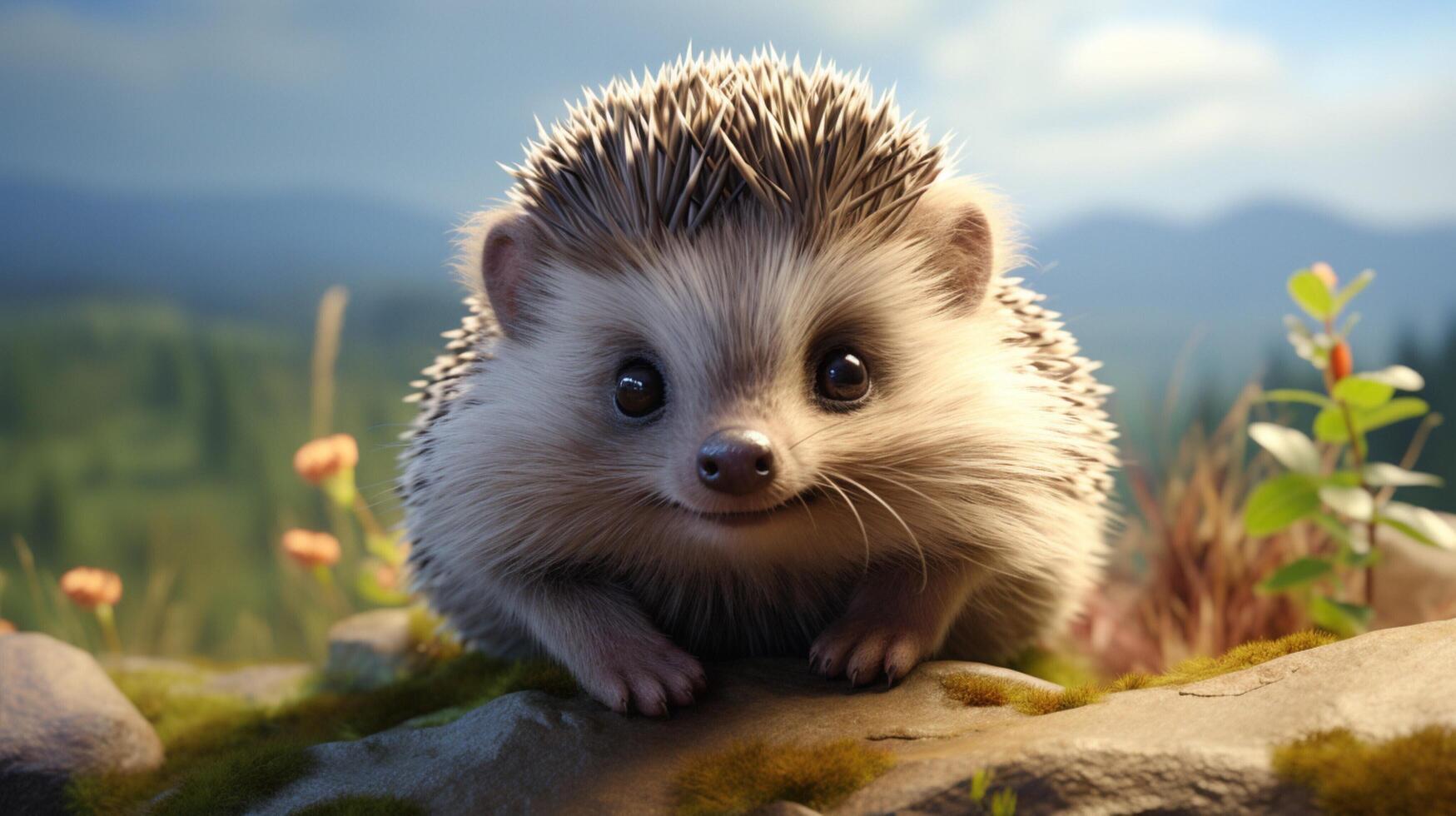 AI generated hedgehog high quality image photo