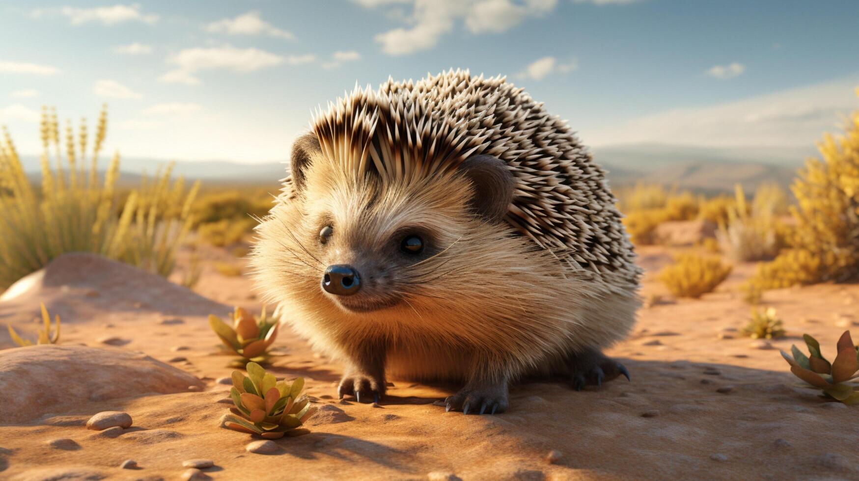 AI generated hedgehog high quality image photo