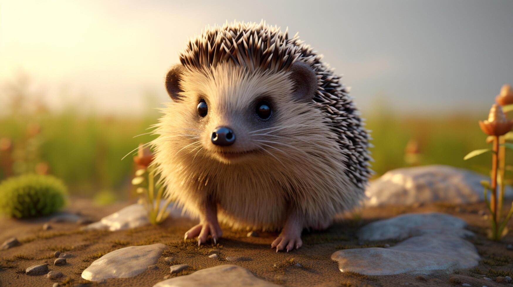 AI generated hedgehog high quality image photo