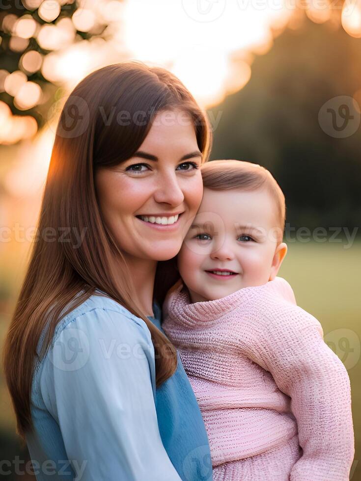 AI generated Happy Mother with her son - Ai Generated 38001895 Stock