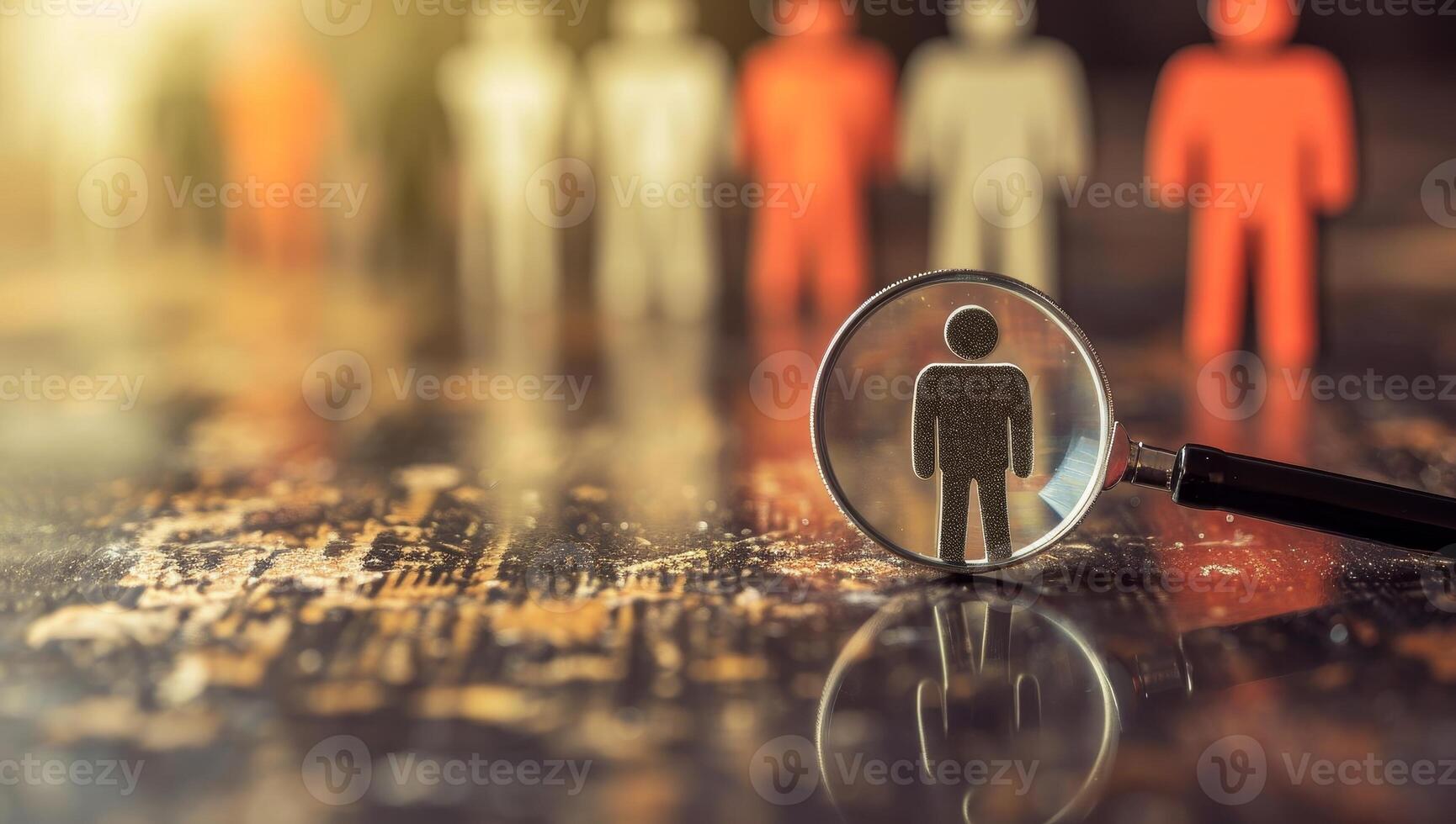 AI generated Magnifying Glass Focusing on a Human Figure photo