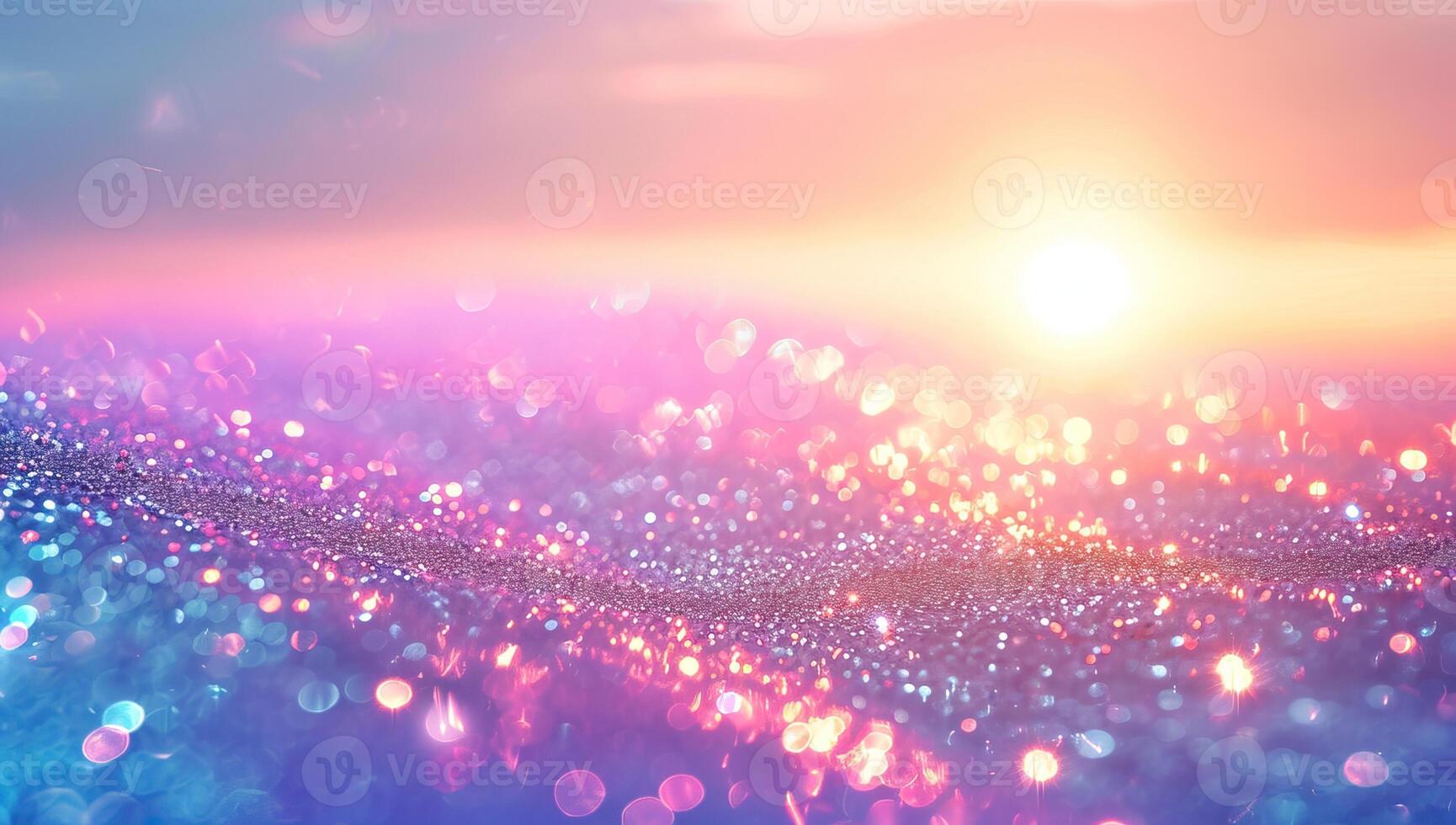 AI generated Abstract bokeh light background. Festive Christmas and New Year concept. photo