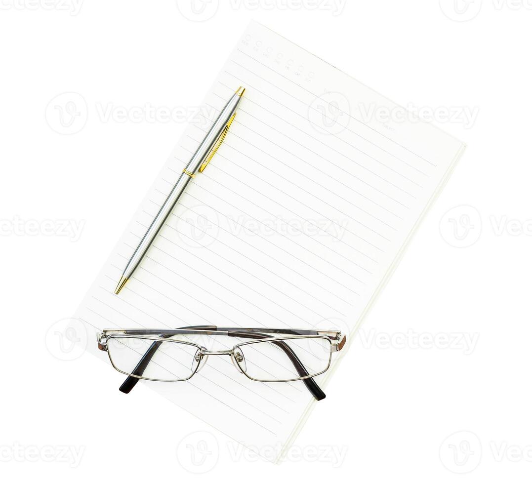 notepad on white with copy space photo