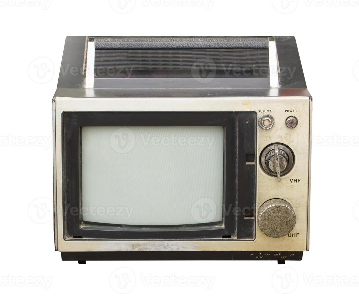 Vintage television isolated on white photo