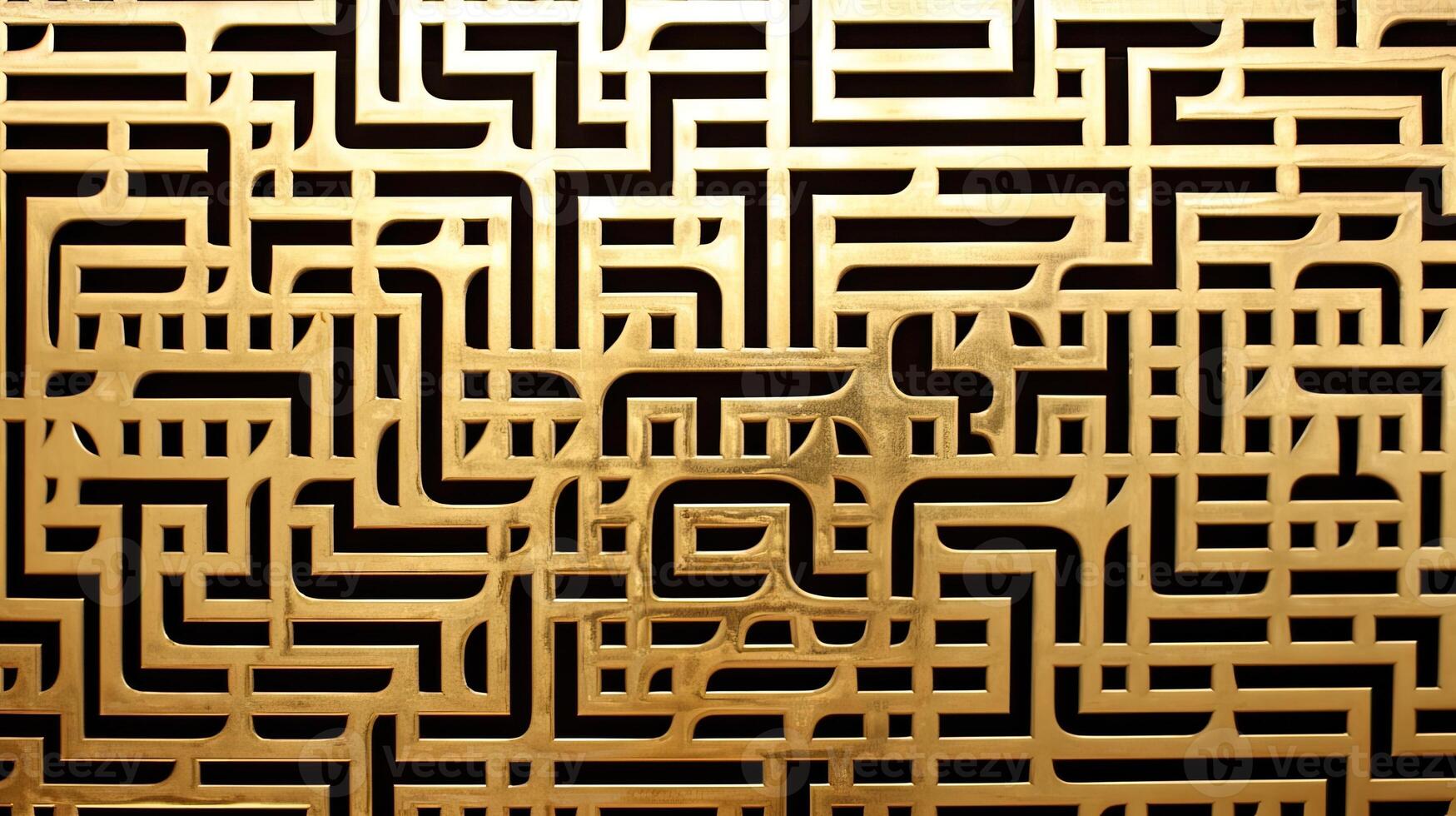AI generated Gold metal background with pattern photo