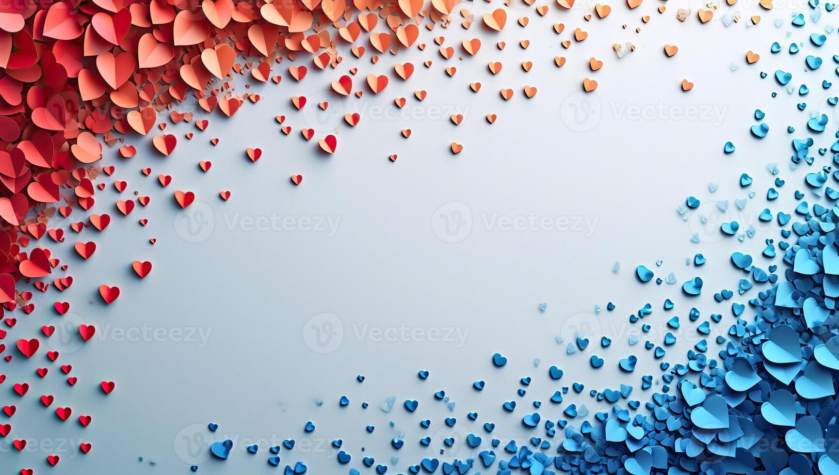 AI generated 3d render of valentine's day abstract background with hearts photo