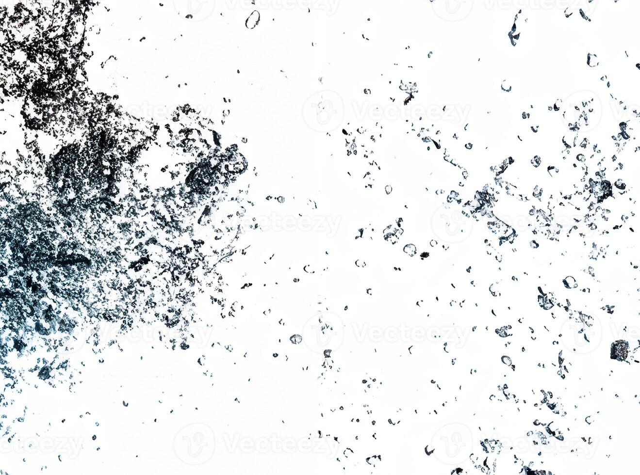 Shape form droplet of Water splashes into drop water line tube attack fluttering in air and stop motion freeze shot. Splash Water for texture graphic resource elements, White background isolated photo