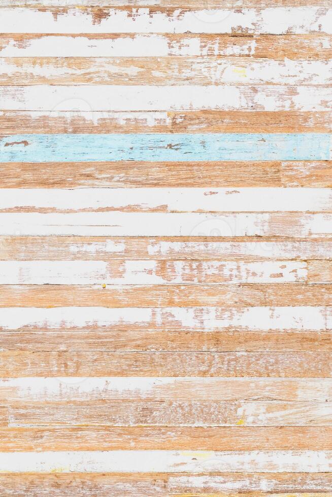 el antecedentes de resistido pintado madera. antiguo rayado de madera tablones con algunos grietas grunge oxidado madera textura antecedentes de antiguo suciedad rayado de madera tablones vertical. foto