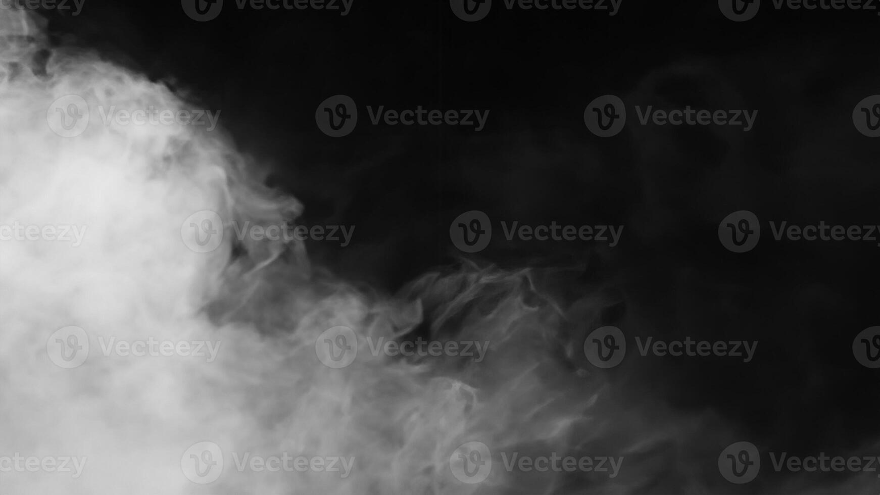 gray abstract fog realistic smoke overlay black sky textured on black. photo